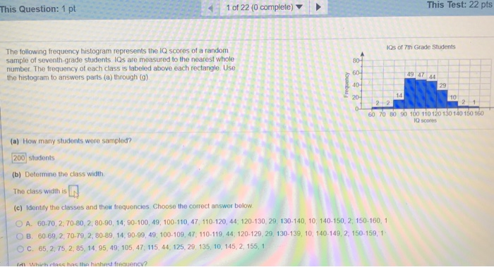 Solved This Question 1 Pt S This Test 22 Pts Is Of 7th Chegg Com