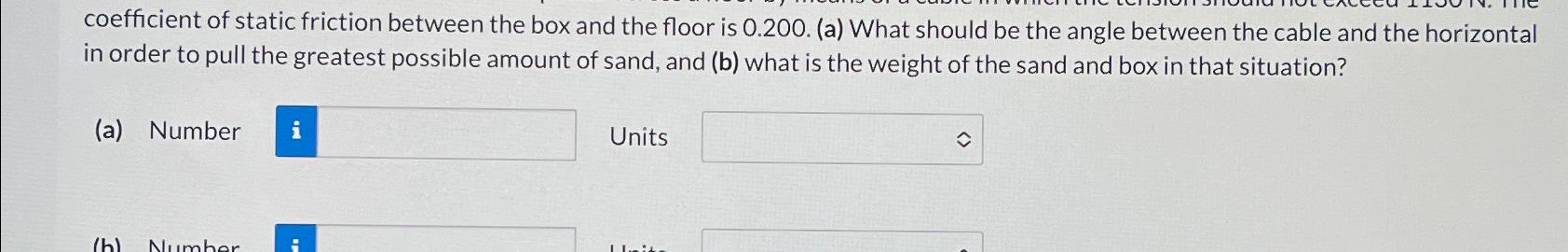 coefficient of static friction between the box and | Chegg.com