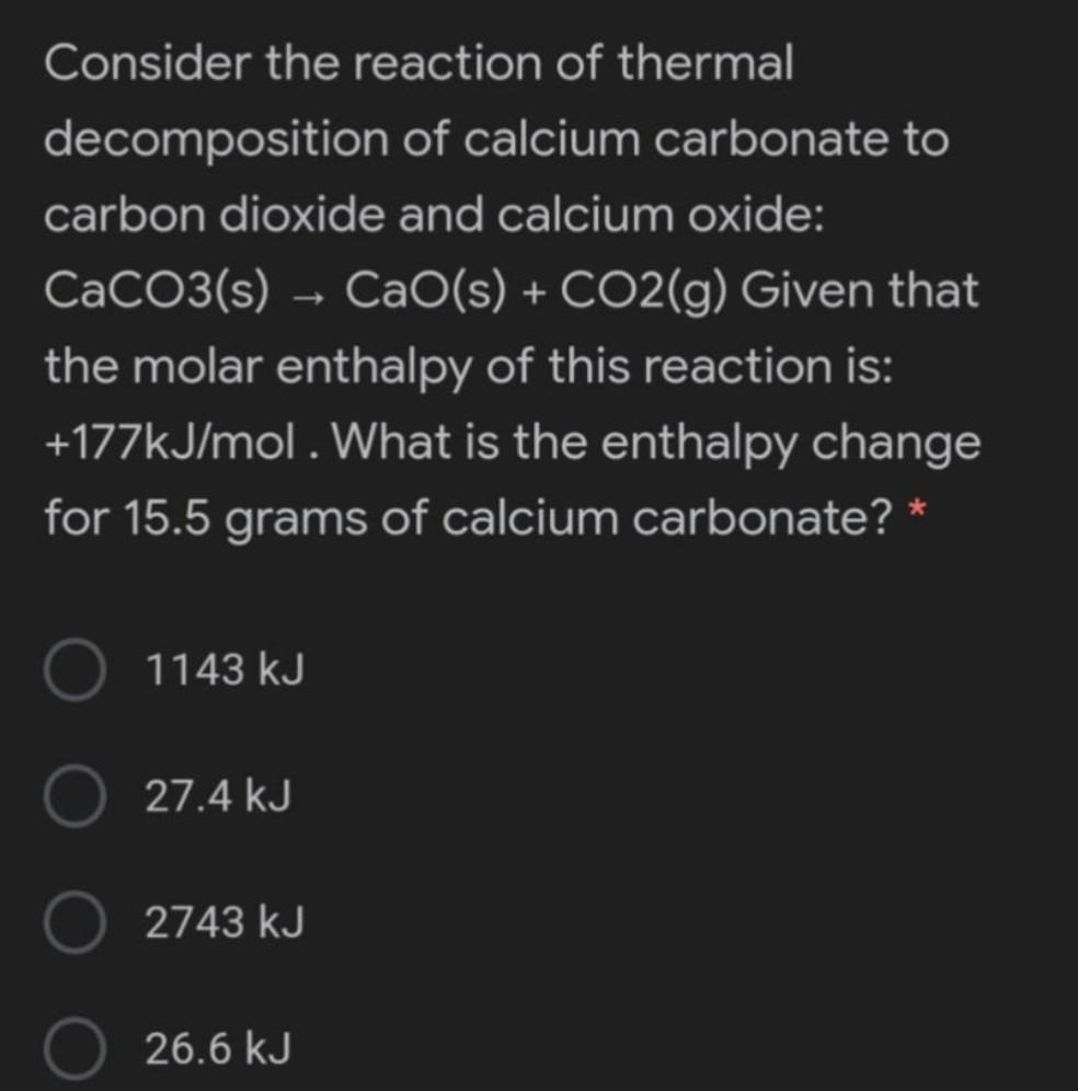 Solved Consider The Reaction Of Thermal Decomposition Of | Chegg.com