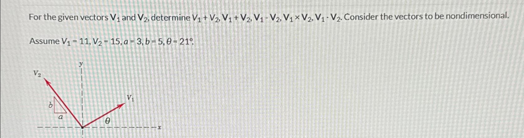 Solved For The Given Vectors V1 ﻿and V2, ﻿determine | Chegg.com