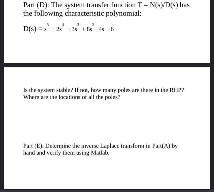 Solved Part C Determine The Convolution Integrals By H Chegg Com