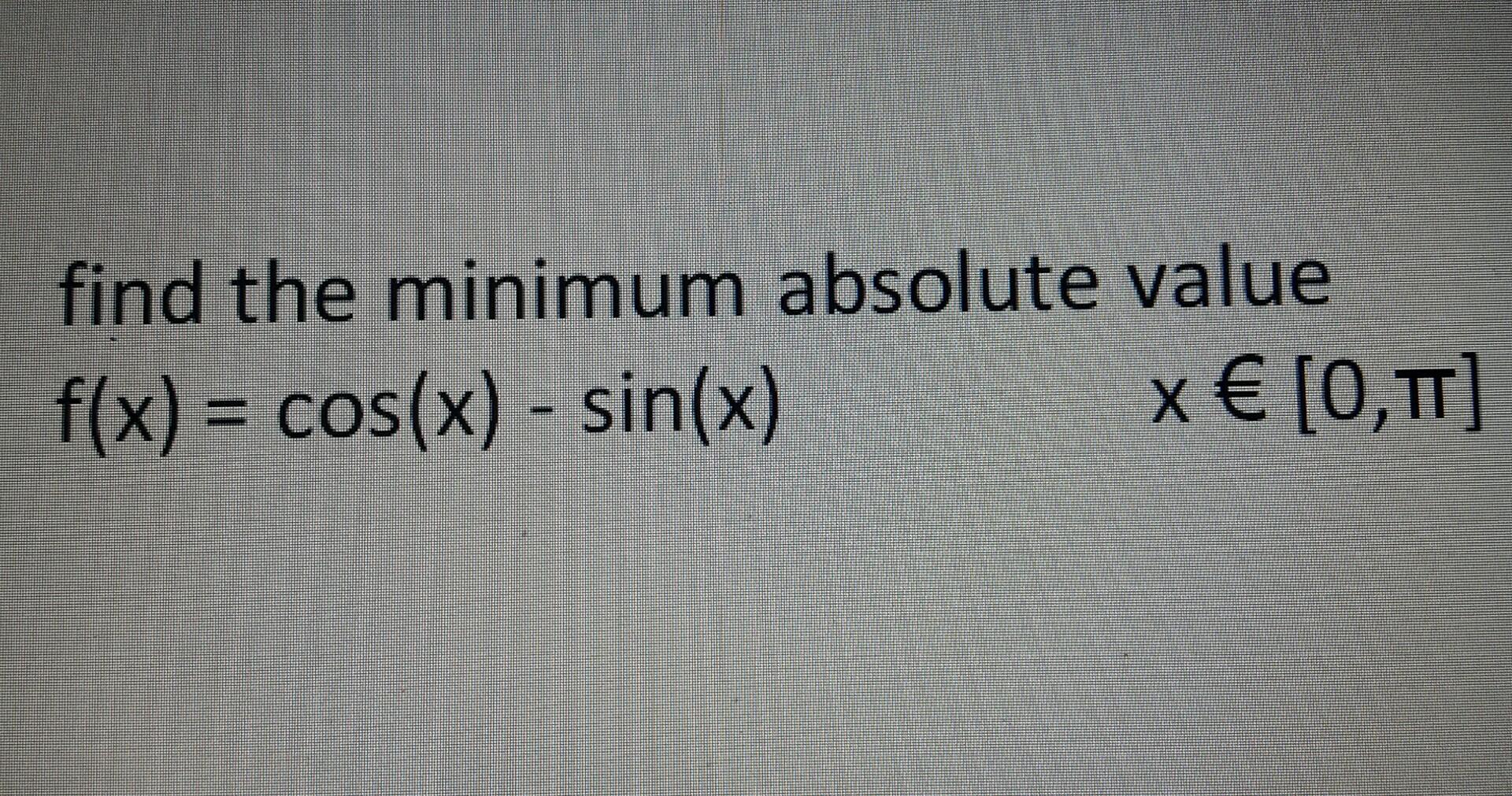 find the minimum value of sin x cos x
