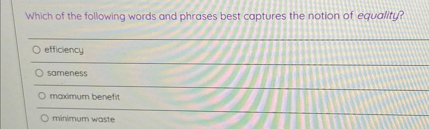 Solved Which of the following words and phrases best | Chegg.com
