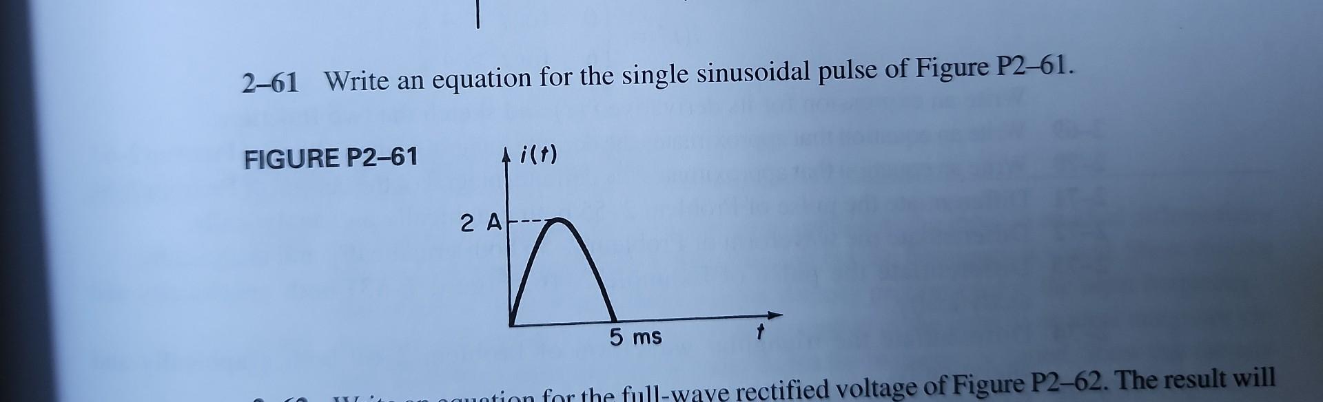 Solved 2-61 Write an equation for the single sinusoidal | Chegg.com