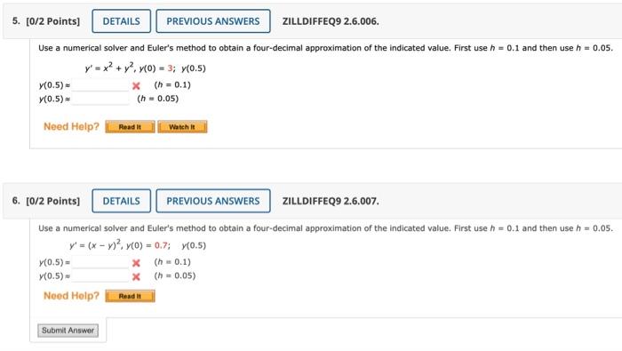 Solved Use a numerical solver and Euler's method to obtain a | Chegg.com