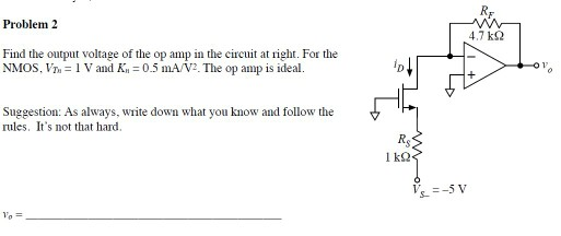 Solved Problem 2 Find the output voltage of the op amp in | Chegg.com