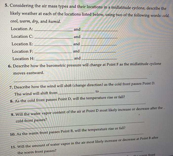 Solved As Warm air Ns Ns Cold air Cool air H 1004 1000 H