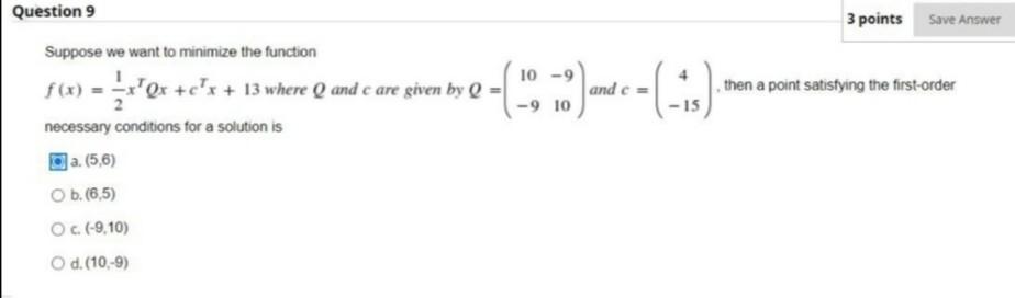 Solved 3 points Save Answer Question 9 Suppose we want to | Chegg.com