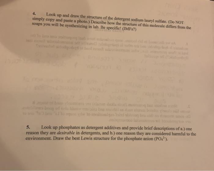 Solved 4. Look up and draw the structure of the detergent