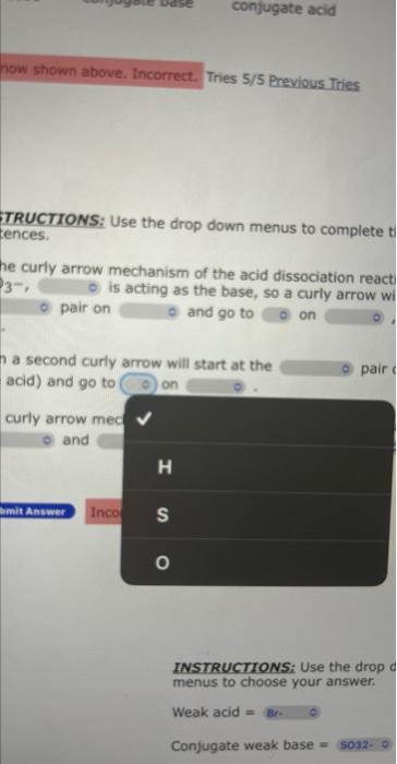 Solved INSTRUCTIONS: Use the drop down menus to complete the | Chegg.com