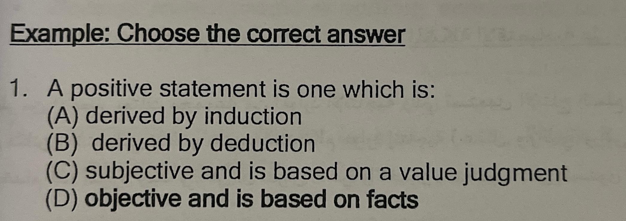 Solved Example: Choose the correct answerA positive | Chegg.com