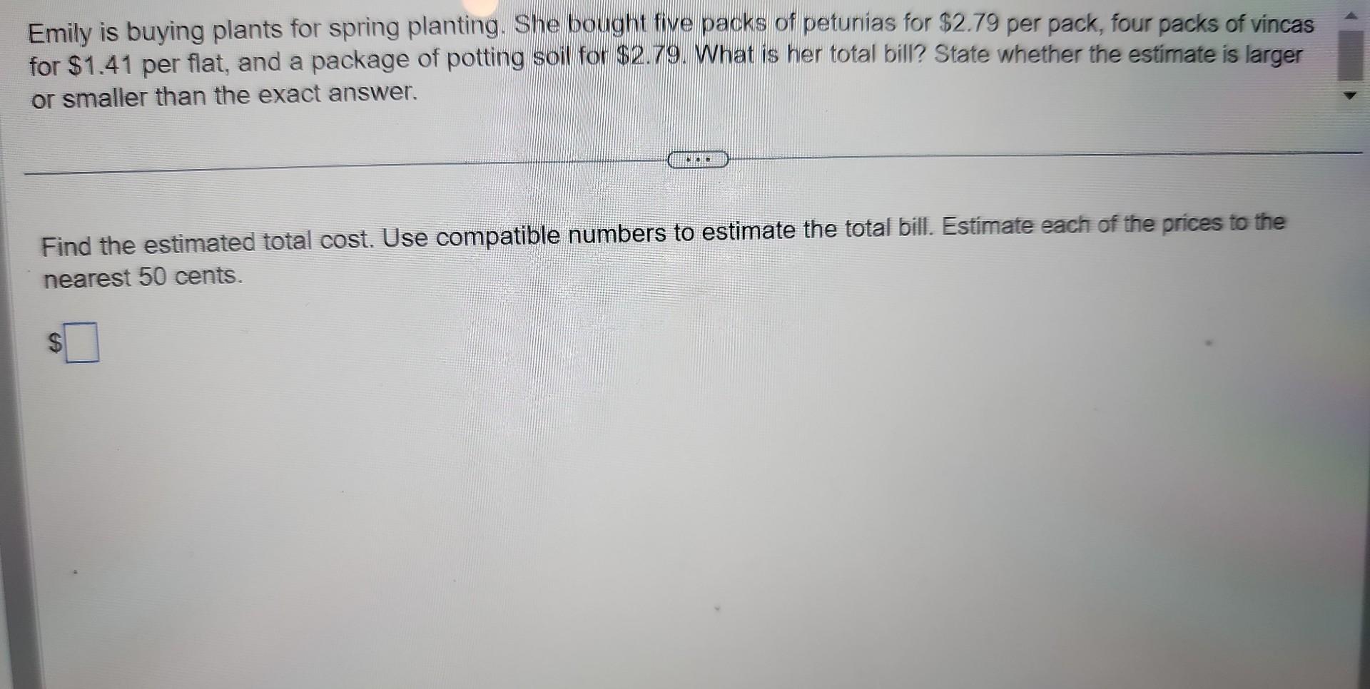 Solved Emily is buying plants for spring planting. She | Chegg.com