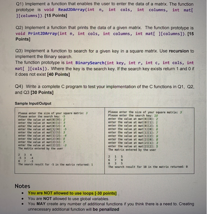 Solved Q1) Implement a function that enables the user to | Chegg.com