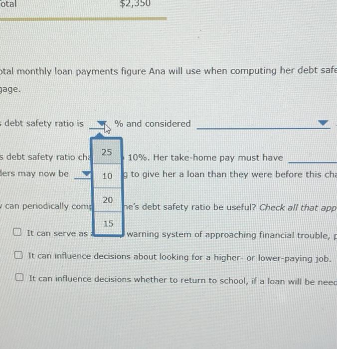 Solved 3. Debt safety ratio How much credit can you stand?