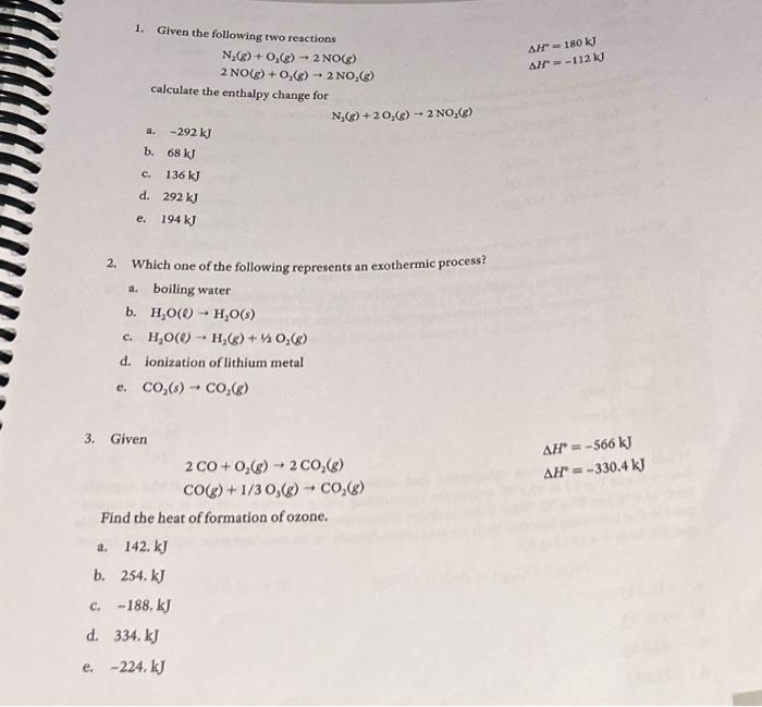 Solved 2. A. B. 1. C. A. A. C. E. Given The Following Two | Chegg.com