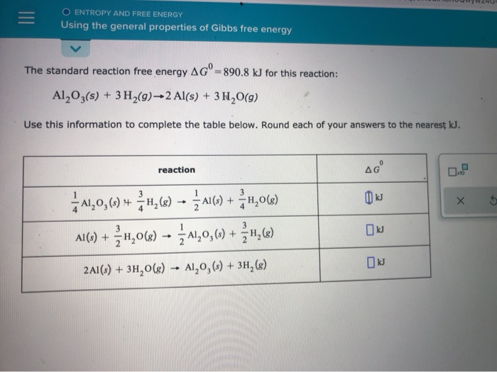 Solved O ENTROPY AND FREE ENERGY Using the general | Chegg.com