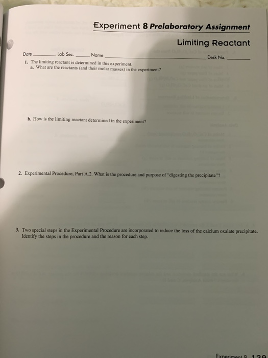 Experiment 8 Prelaboratory Assignment Limiting | Chegg.com