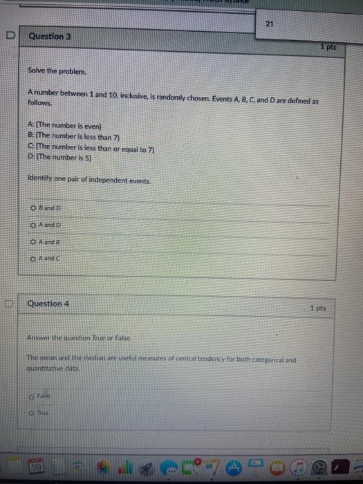 Solved 21 Question 3 1 pts Solve the problem, A number | Chegg.com