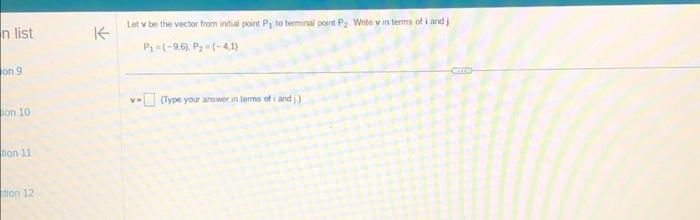 Solved Let v be the vector trom intial point P1 to terminal | Chegg.com