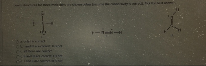 Solved Lewis structuras for three molecules are shown below | Chegg.com