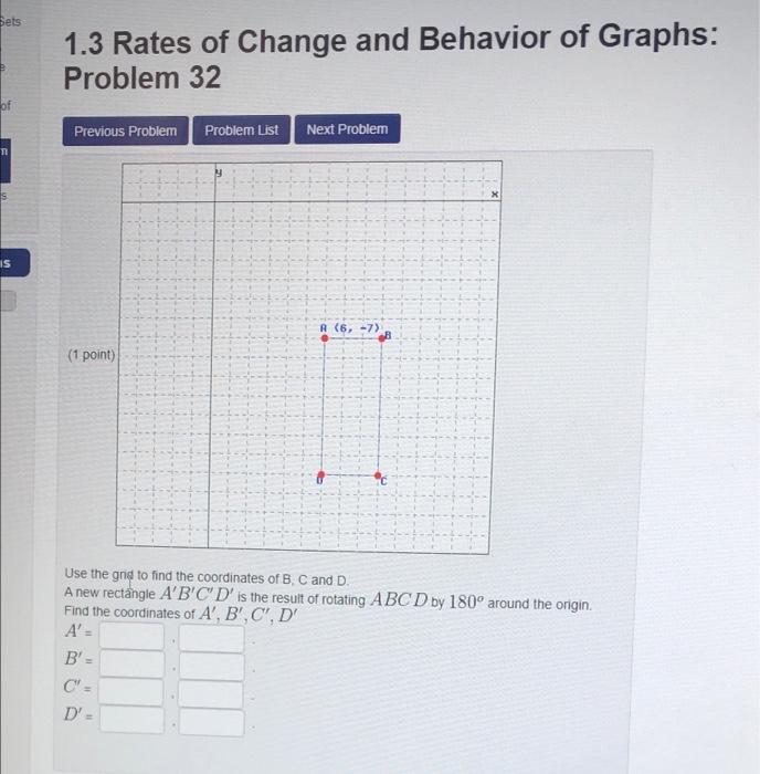 Solved Sets 1.3 Rates of Change and Behavior of Graphs: | Chegg.com