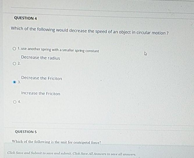 Solved QUESTION 4 Which of the following would decrease the | Chegg.com