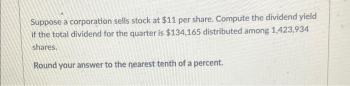 Solved Suppose A Corporation Sells Stock At $11 Per Share. | Chegg.com