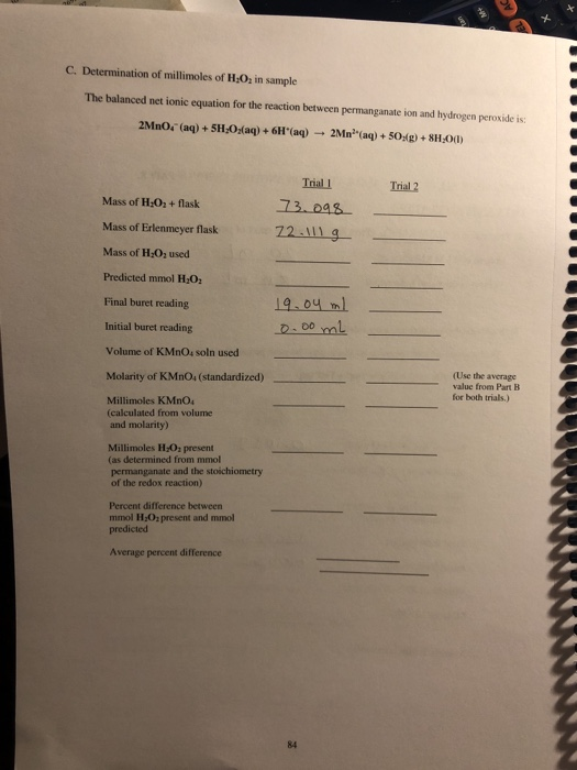 Redox Titration Hydrogen Peroxide at Jason Auld blog
