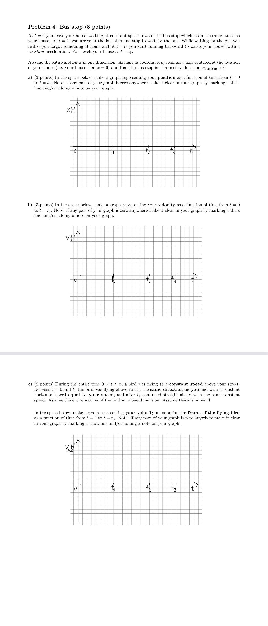 Solved Problem 4: Bus stop (8 ﻿points)At t=0 ﻿you leave your | Chegg.com