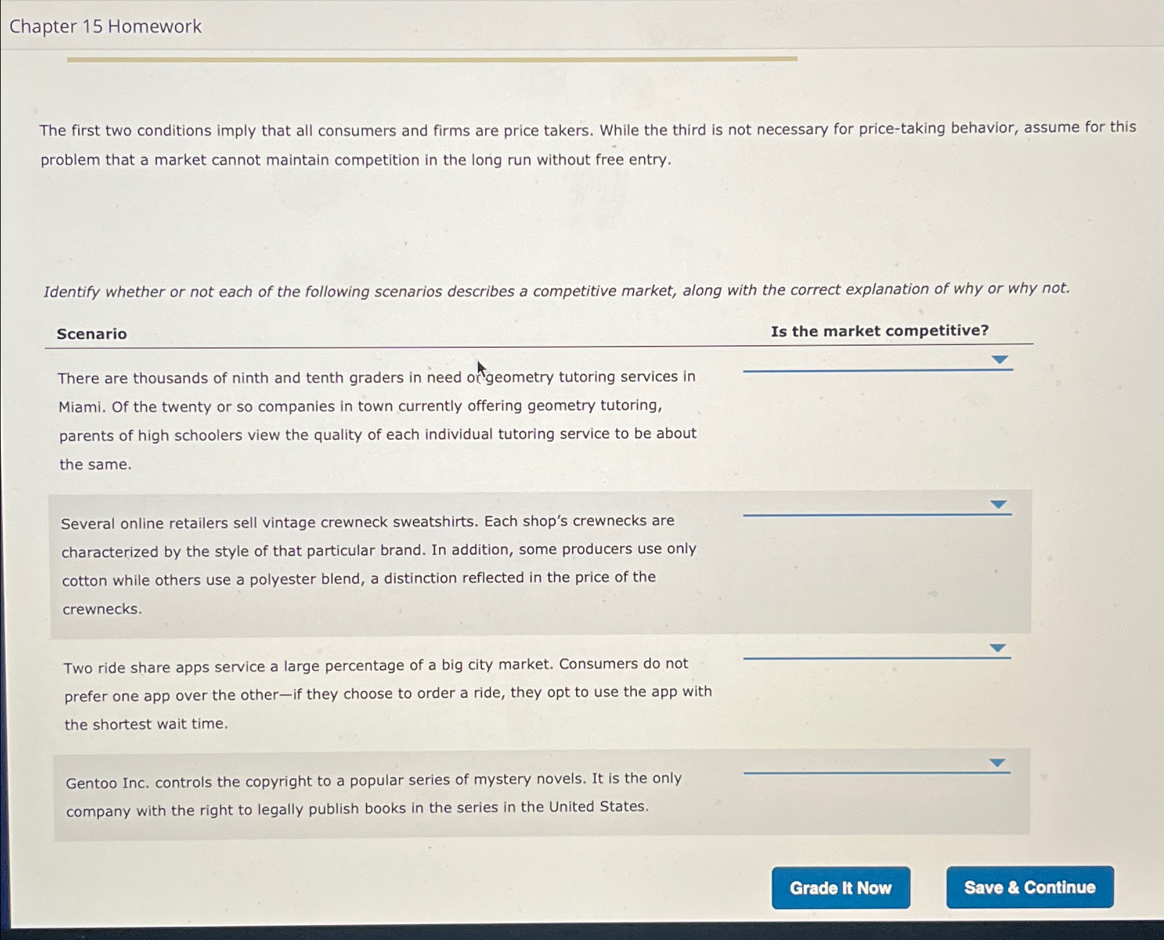 Solved Chapter 15 ﻿HomeworkThe first two conditions imply | Chegg.com
