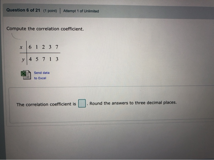 Solved Question 6 of 21 (1 point) Attempt 1 of Unlimited | Chegg.com