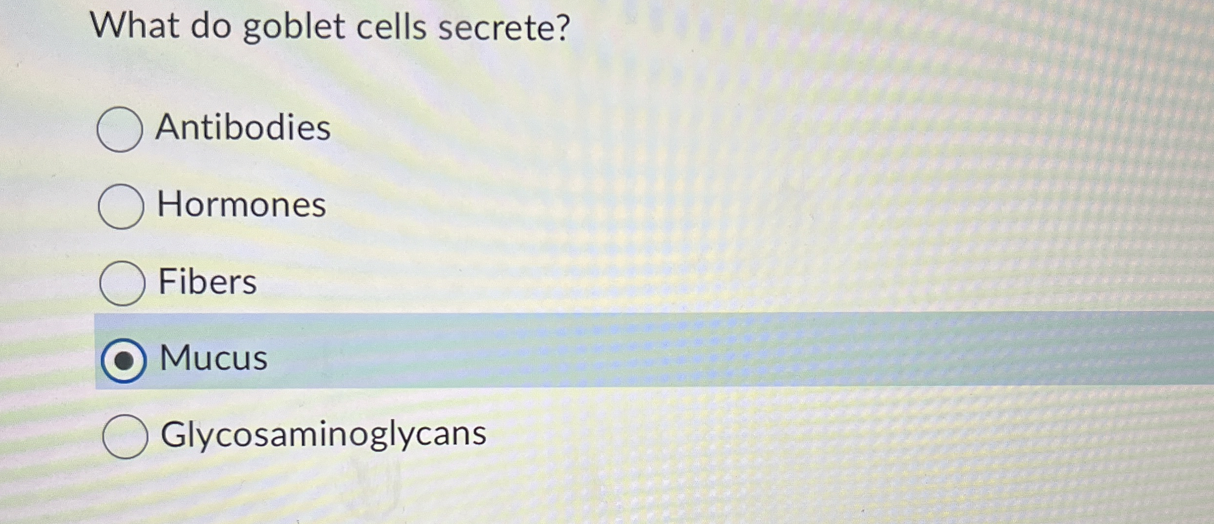 Solved What do goblet cells