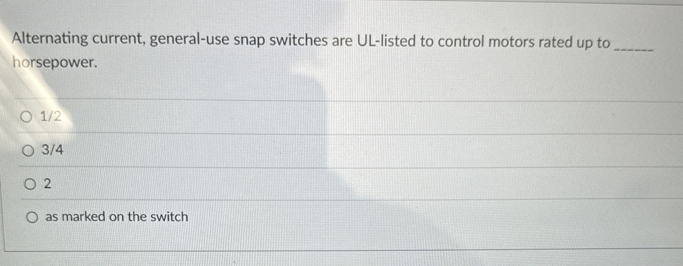 Solved Alternating current, generaluse snap switches are