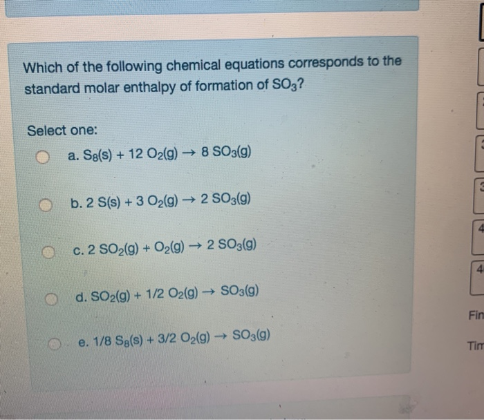 Solved Which Of The Following Chemical Equations Corresponds 4103