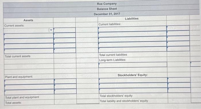 Solved From the following, prepare a balance sheet for Roe | Chegg.com