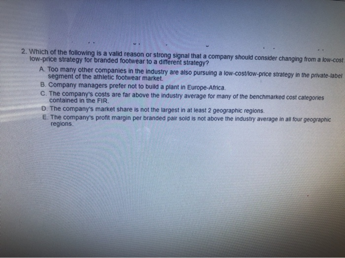Solved 2. Which of the following is a valid reason or strong | Chegg.com