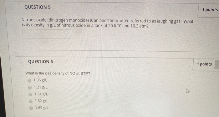 Solved QUESTION 5 1 points Nitrous oxide (dinitrogen | Chegg.com