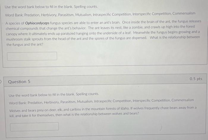 Solved Use the word bank below to fill in the blank. | Chegg.com