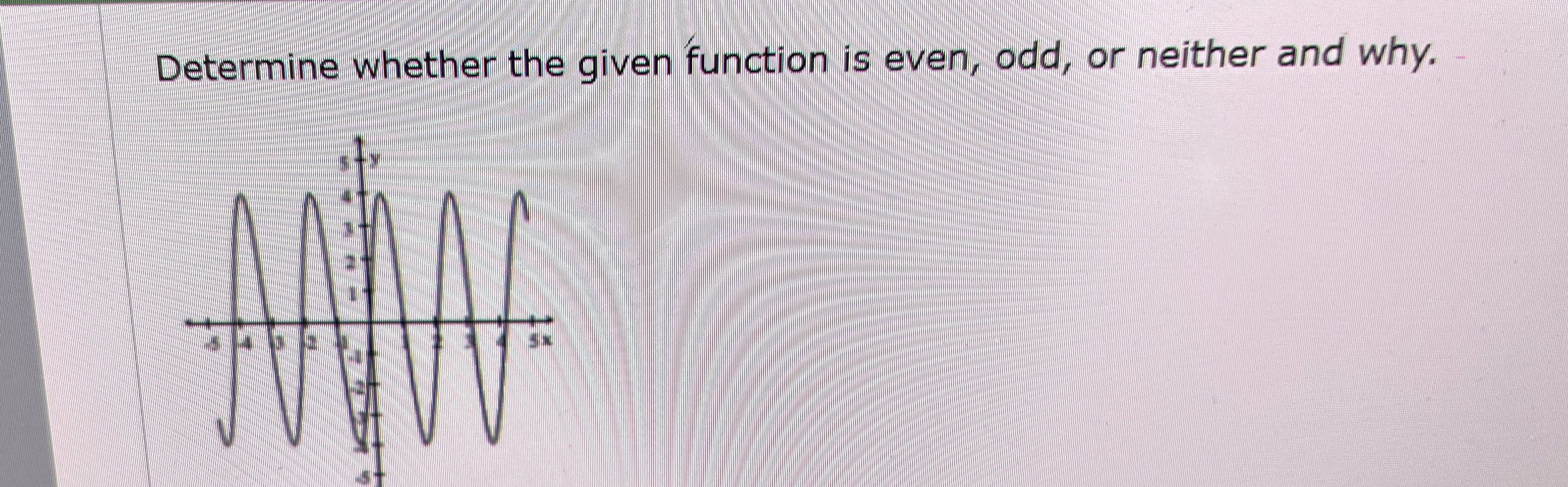 Solved Determine whether the given function is even, odd, or | Chegg.com