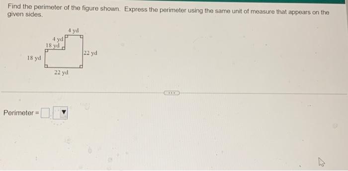 Solved Find the perimeter of the figure shown. Express the | Chegg.com