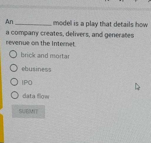 Solved An model is a play that details how a company | Chegg.com