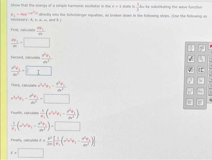 Solved Show That The Energy Of A Simple Harmonic Oscillator | Chegg.com