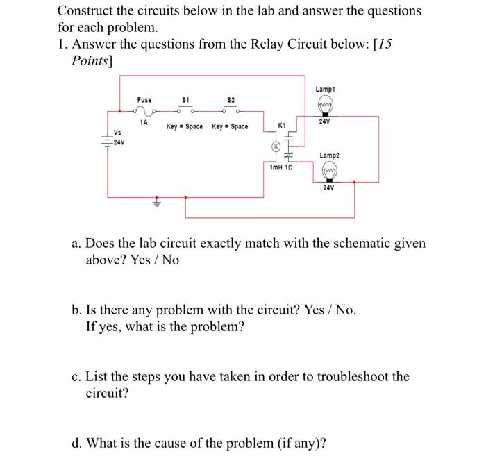 Solved Construct The Circuits Below In The Lab And Answer | Chegg.com