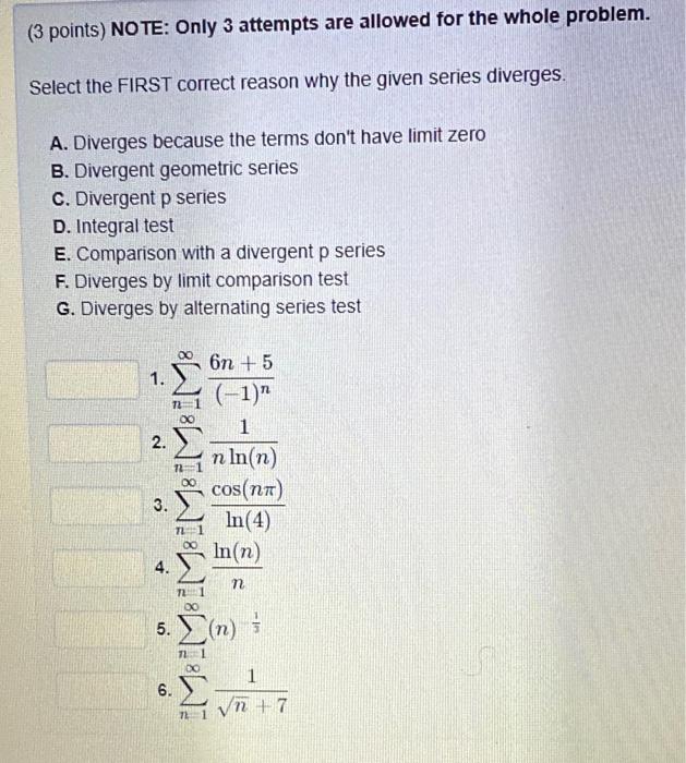 Solved (3 points) NOTE: Only 3 attempts are allowed for the | Chegg.com