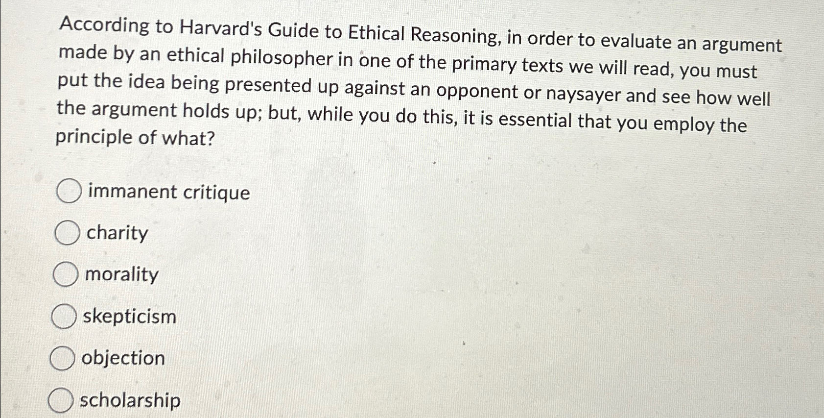 Solved According to Harvard's Guide to Ethical Reasoning, in | Chegg.com