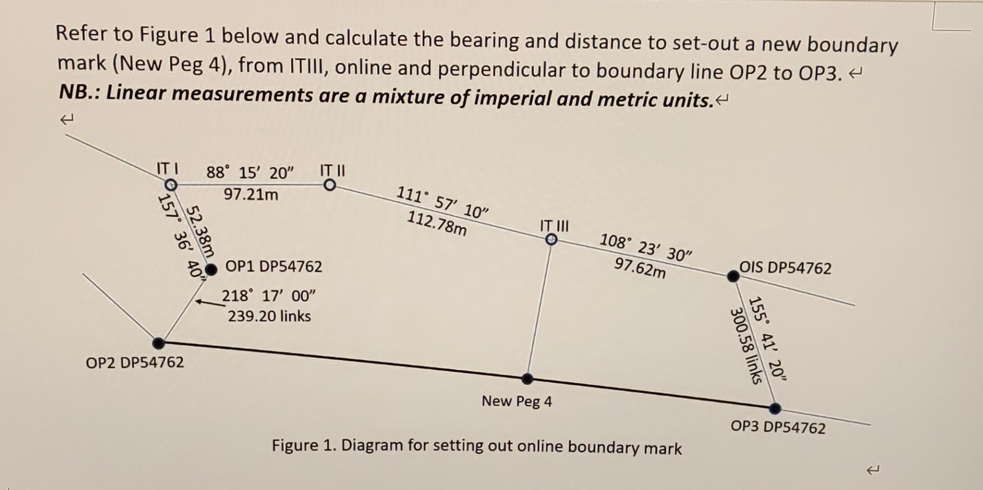 Solved Refer to Figure 1 below and calculate the bearing and | Chegg.com