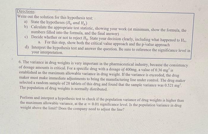 Solved Directions: Answer The Following Questions On A | Chegg.com