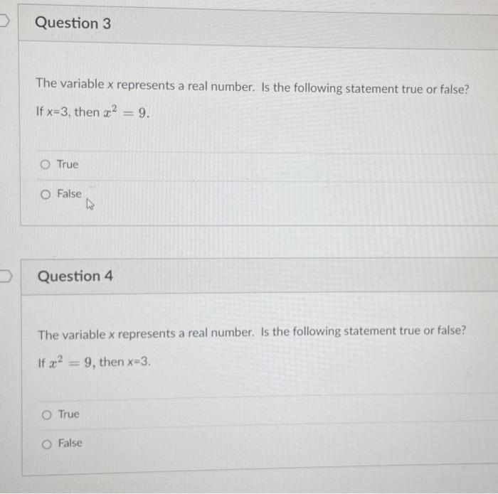 Solved The Variable X Represents A Real Number Is The Chegg