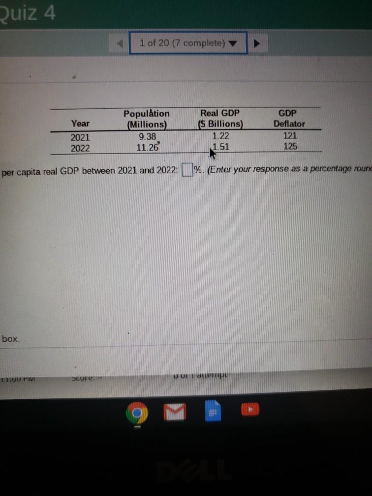 Solved Cal Calculate The Percentage In Change In Per Chegg