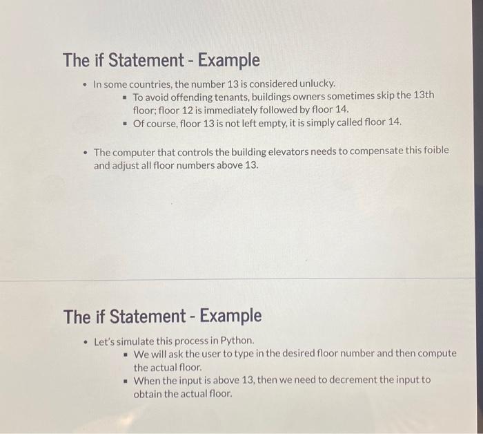 Solved The if Statement - Example - In some countries, the | Chegg.com